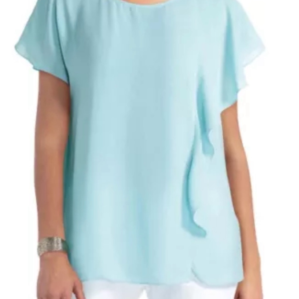 Halston XL marine blue blouse perfect for the office or night out NWT